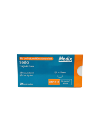 Imagem de Fio de Sutura Seda 3-0 45 cm com Agulha 17 mm 1/2 Triangular Medix – Caixa com 24 Unidades