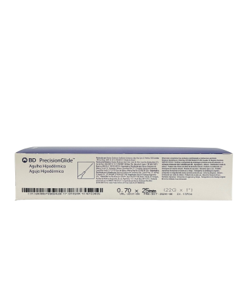 Imagem do produto Agulha Hipodérmica 25 x 0,70 mm 22G BD PrecisionGlide - Caixa com 100 Unidades