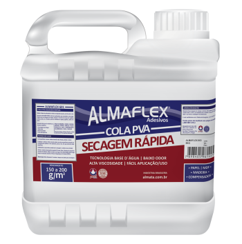 Imagem de COLA PVA AMARELA ALMAFLEX 601 05KG SECAGEM RAPIDA (AMARELA)