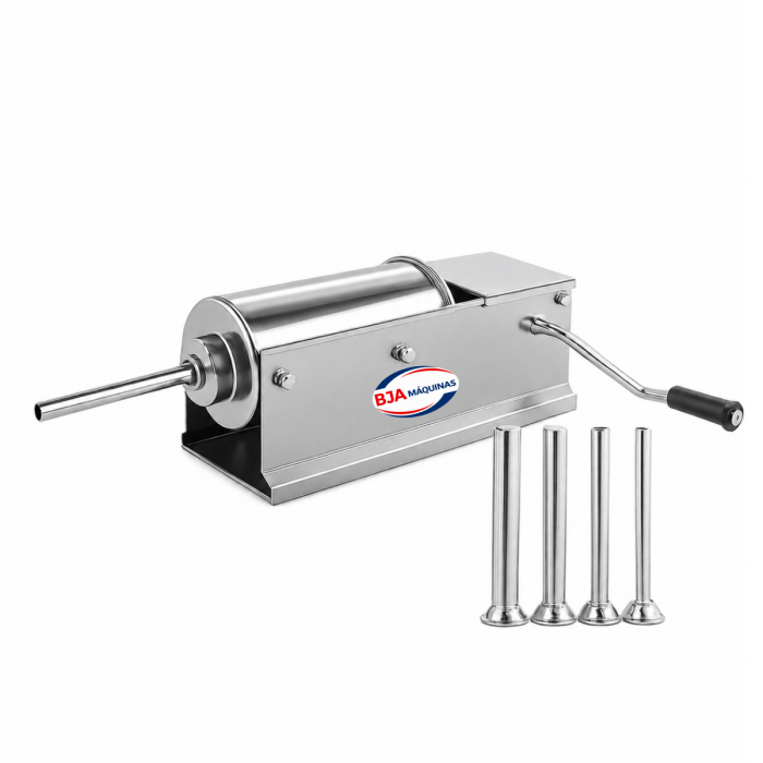 Imagem de Ensacadeira BJA-7kg Aço Inox - Canhão de Linguiça Horizontal Modelo BJA-7L-H