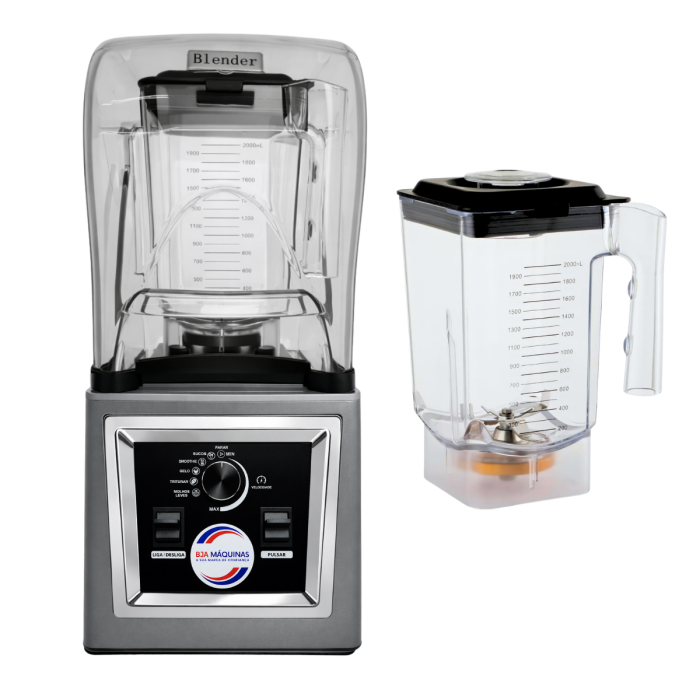 Imagem de Kit Liquidificador Blender Silencioso 2000W Bja-2L-S2W-2 + Jarra Completa