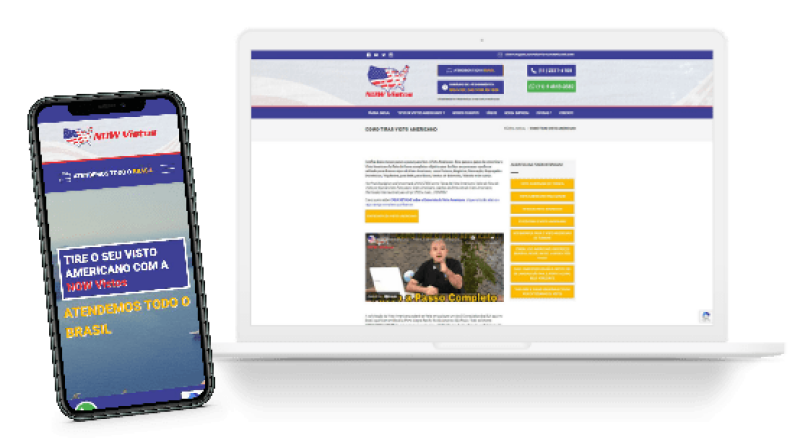 Website da Now Vistos desenvolvido pela Eco Webdesign