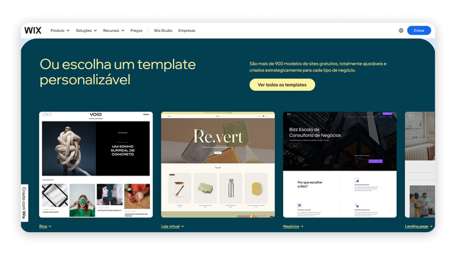 pagina wix modelos templates