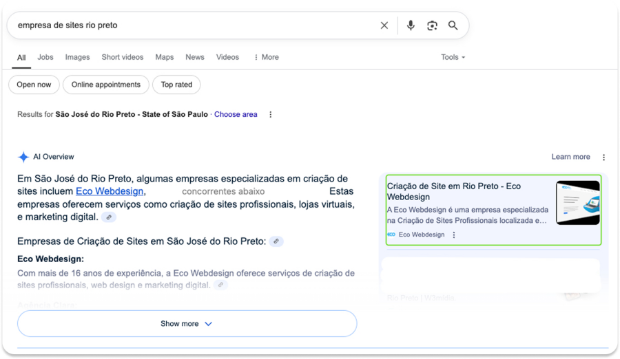 empresa site google