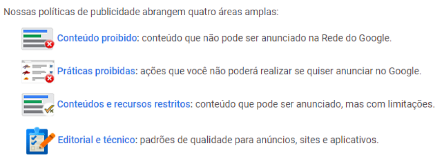 Práticas proibidas no Google Ads