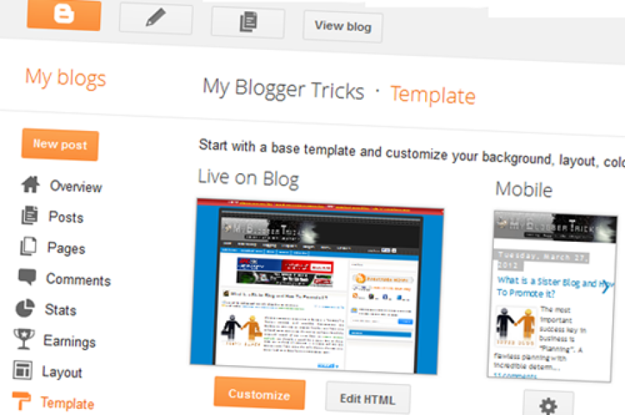 interface blogger