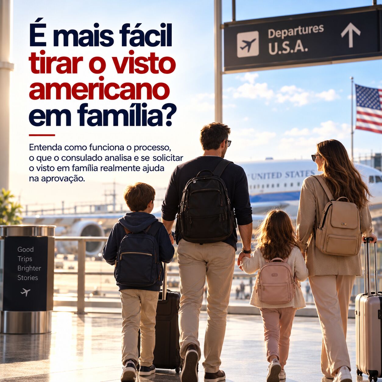 Imagem ilustrativa para o artigo É mais fácil tirar visto americano em família? da Now Vistos