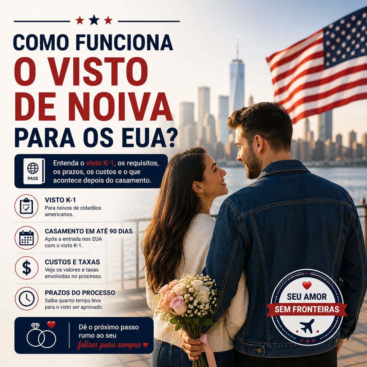 Imagem ilustrativa para o artigo Como funciona o visto de noiva para os EUA? da Genuína Conexão