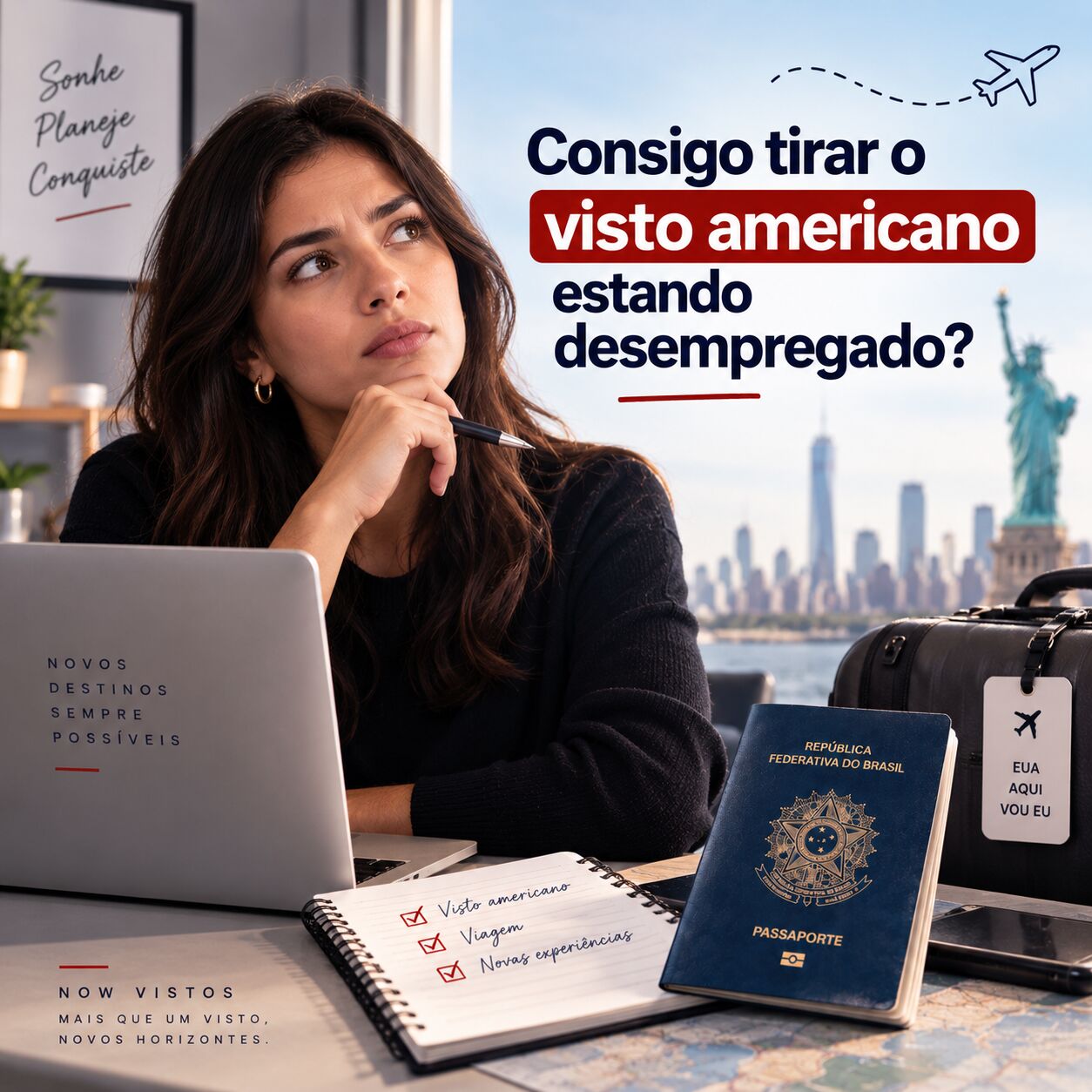 Imagem ilustrativa para o artigo Desempregado consegue tirar o visto americano? da Now Vistos