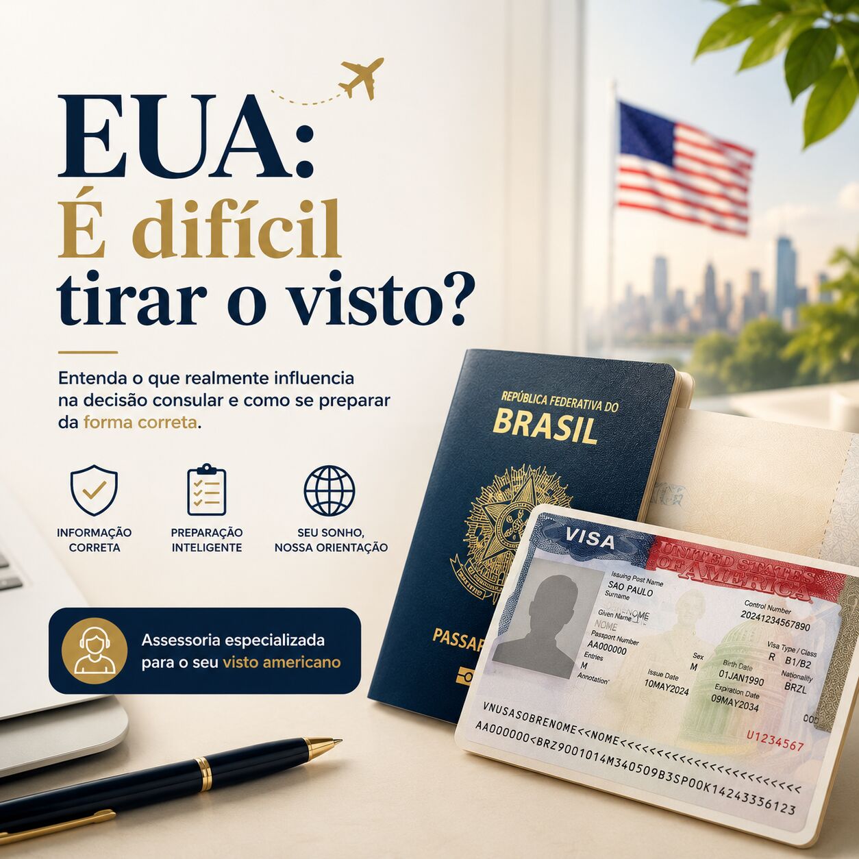 Imagem ilustrativa para o artigo EUA: É difícil tirar o visto? da Genuína Conexão