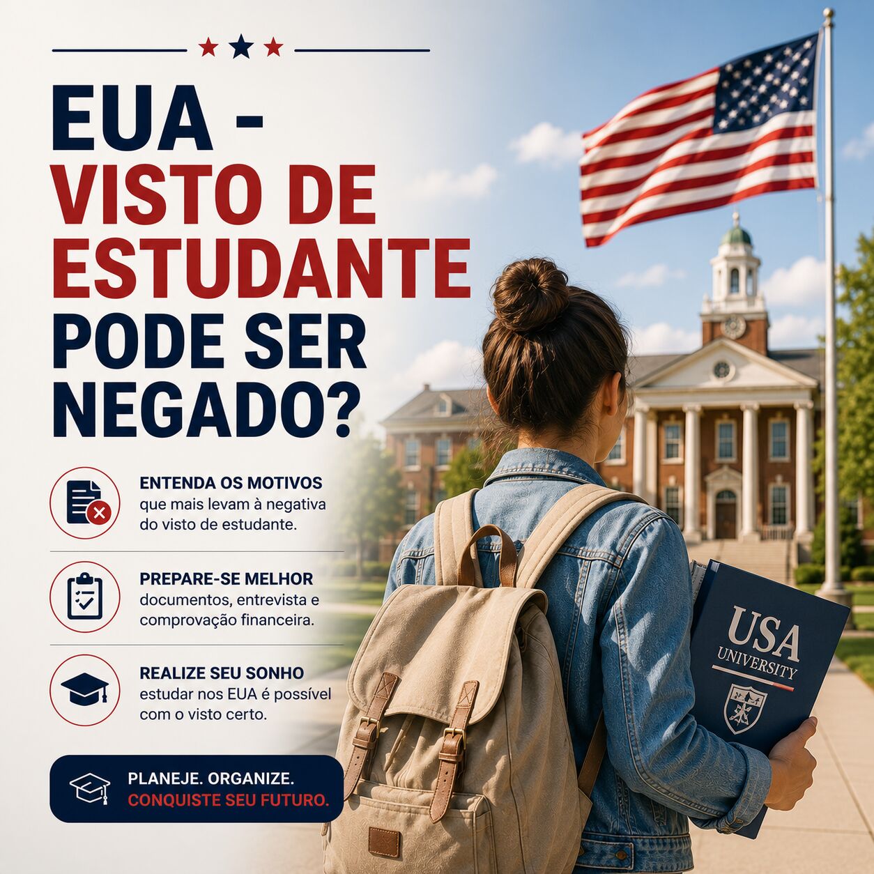 Imagem ilustrativa para o artigo EUA - Visto de estudante pode ser negado? da Genuína Conexão