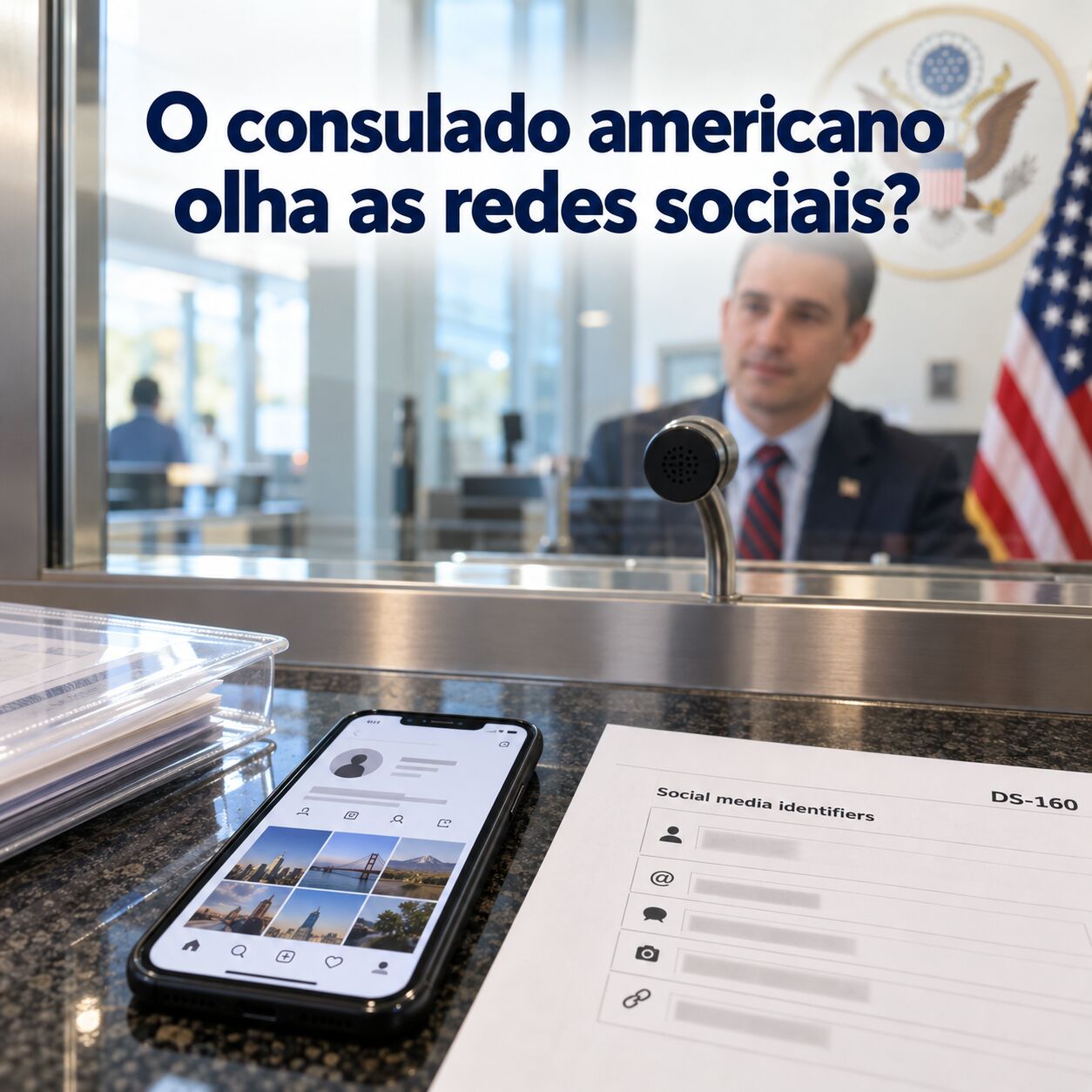 Imagem ilustrativa para o artigo O consulado americano olha as redes sociais? da Now Vistos