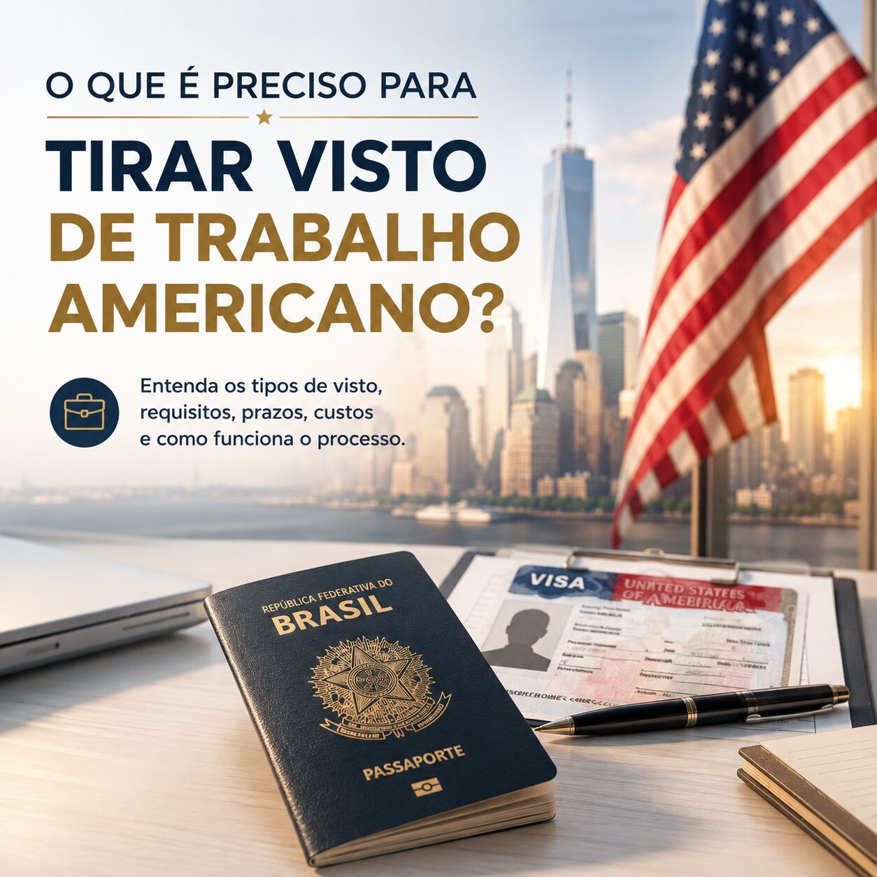 Imagem ilustrativa para o artigo O que é preciso para tirar visto de trabalho americano? da Genuína Conexão