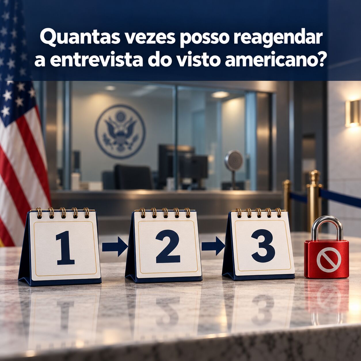 Imagem da notícia Quantas vezes posso reagendar a entrevista do visto americano?