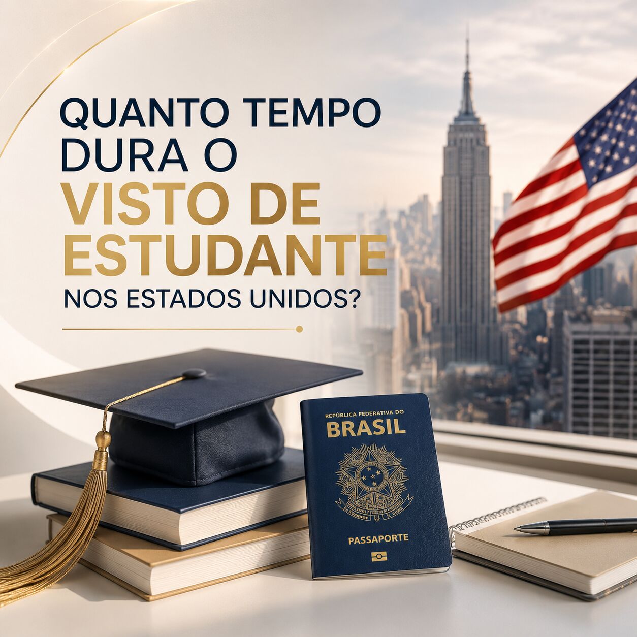 Imagem ilustrativa para o artigo Quanto tempo dura o visto de estudante nos Estados Unidos? da Now Vistos