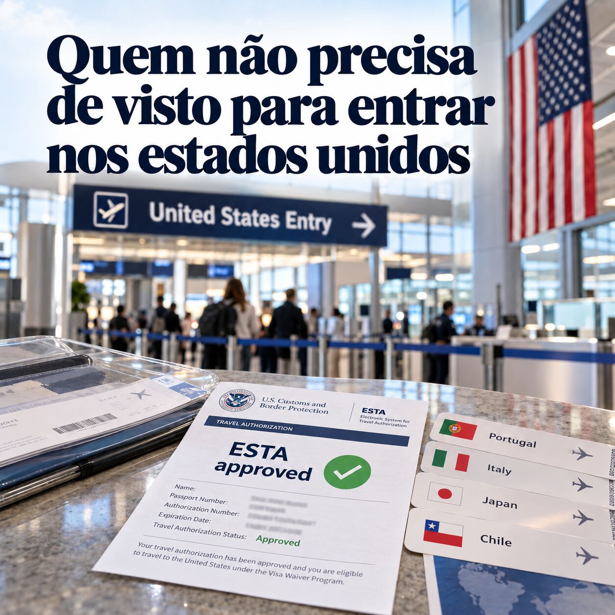 Imagem ilustrativa para o artigo Quem não precisa de visto para entrar nos Estados Unidos da Now Vistos