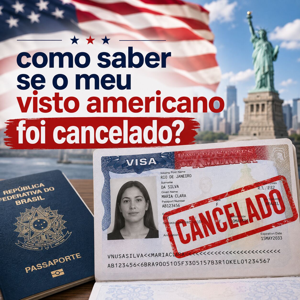 Imagem ilustrativa para o artigo Tem como saber se o visto americano foi cancelado? da Now Vistos