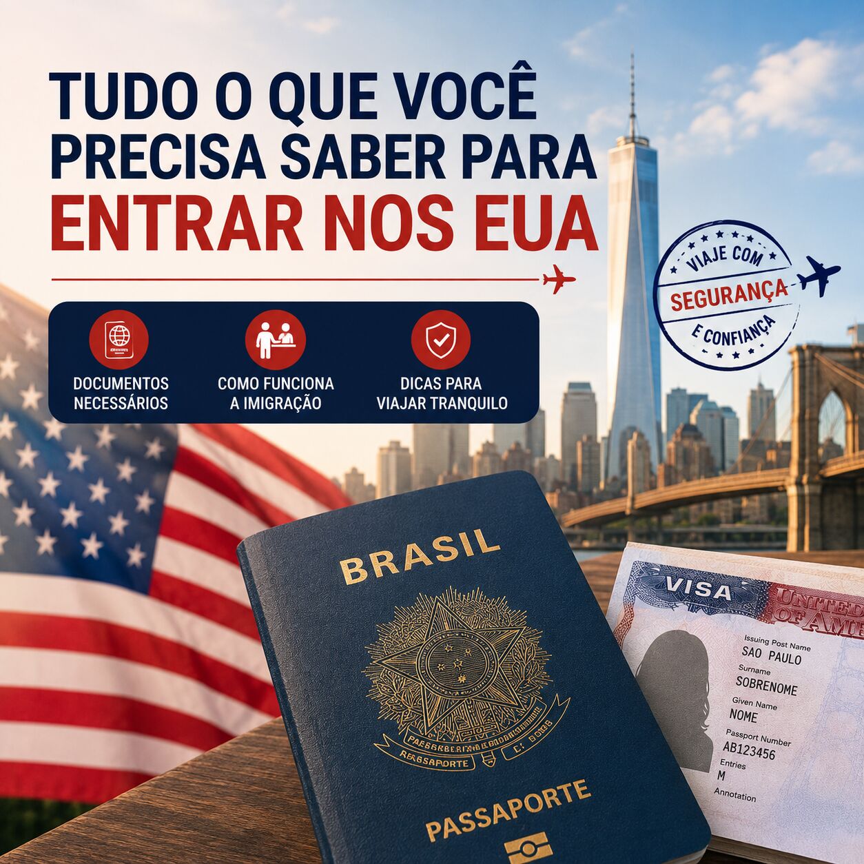 Imagem ilustrativa para o artigo Tudo o que você precisa saber para entrar nos Estados Unidos da Genuína Conexão