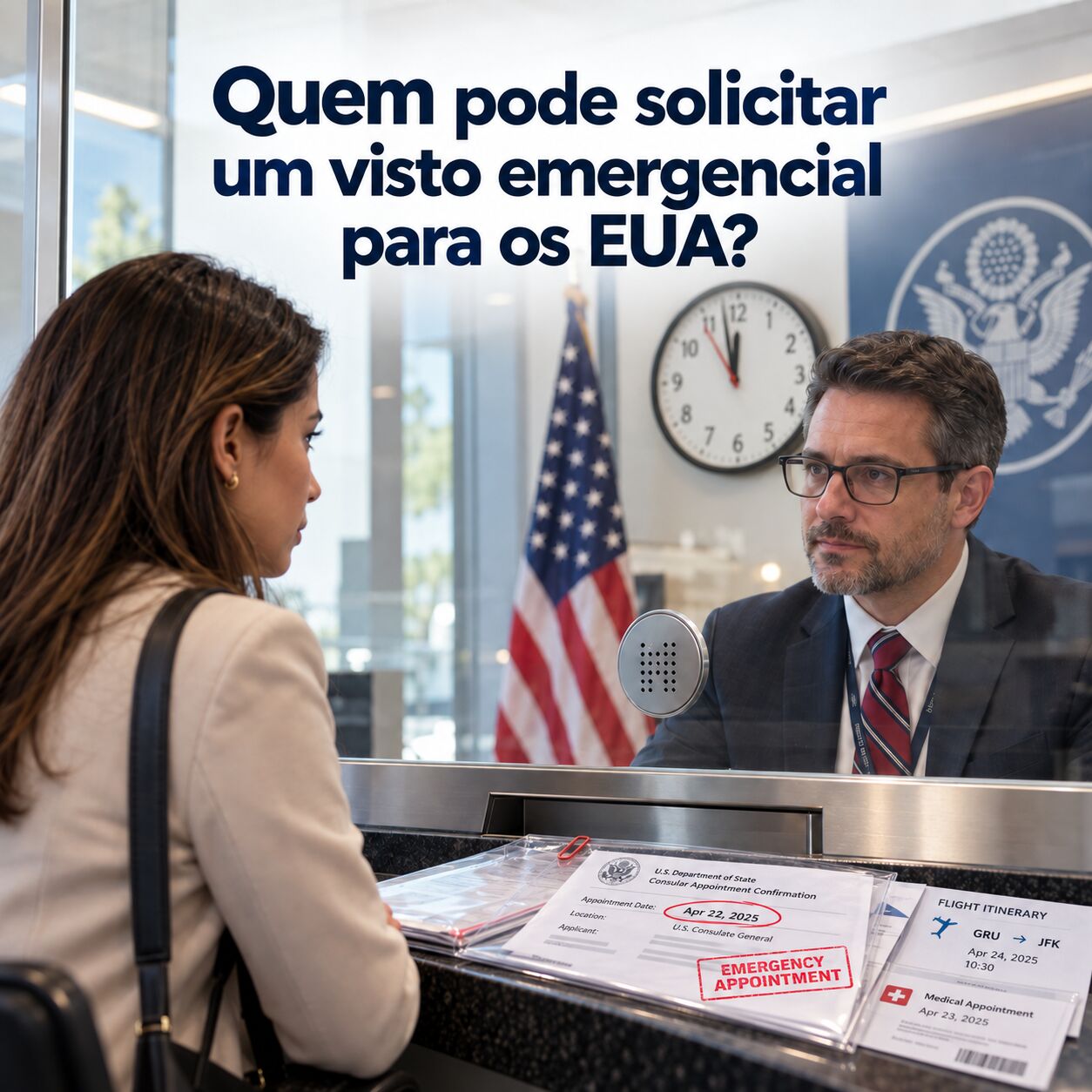 Imagem ilustrativa para o artigo Quem pode solicitar um visto emergencial para os EUA? da Now Vistos