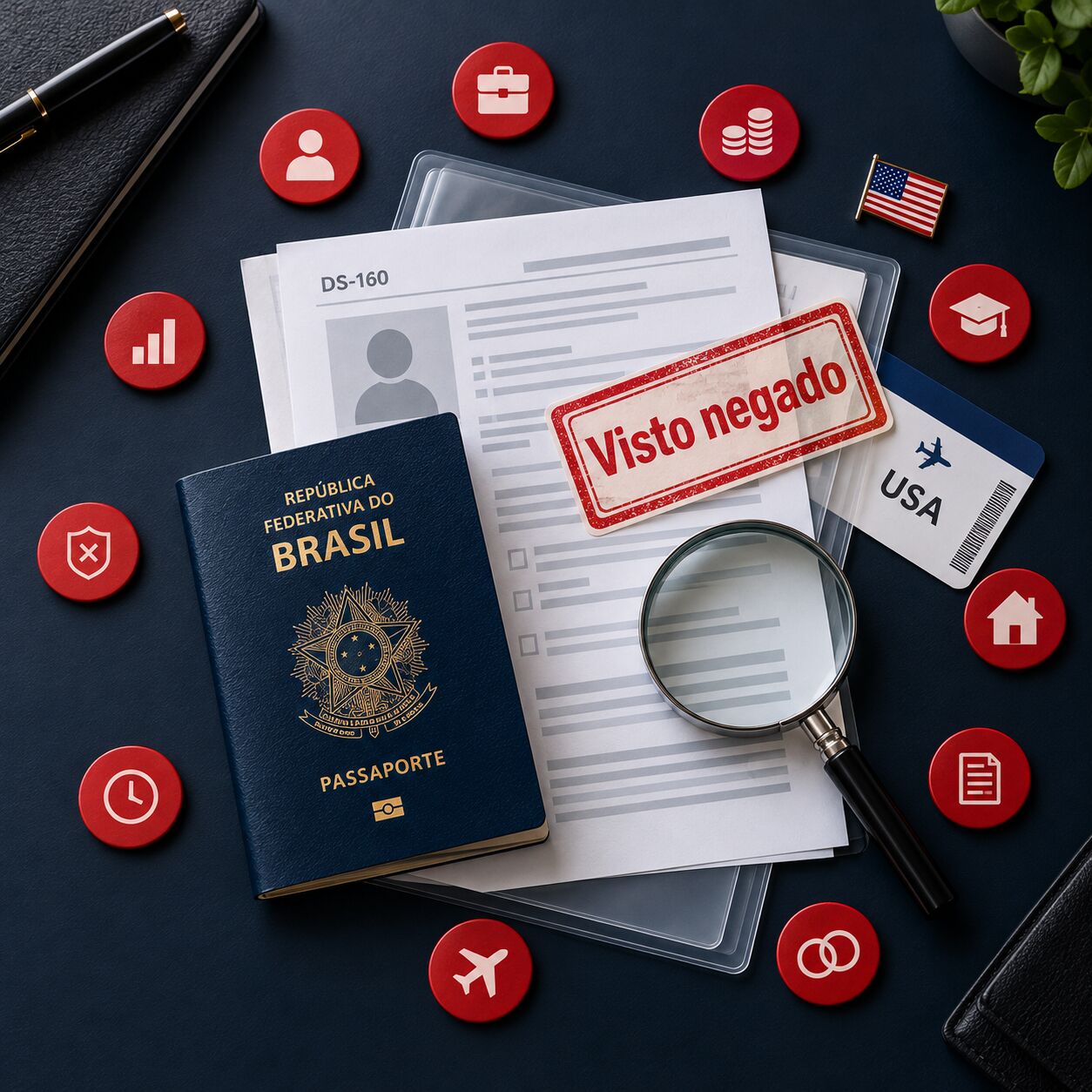 Imagem ilustrativa para o artigo Visto americano negado: os 10 motivos mais comuns (e como evitar) da Genuína Conexão