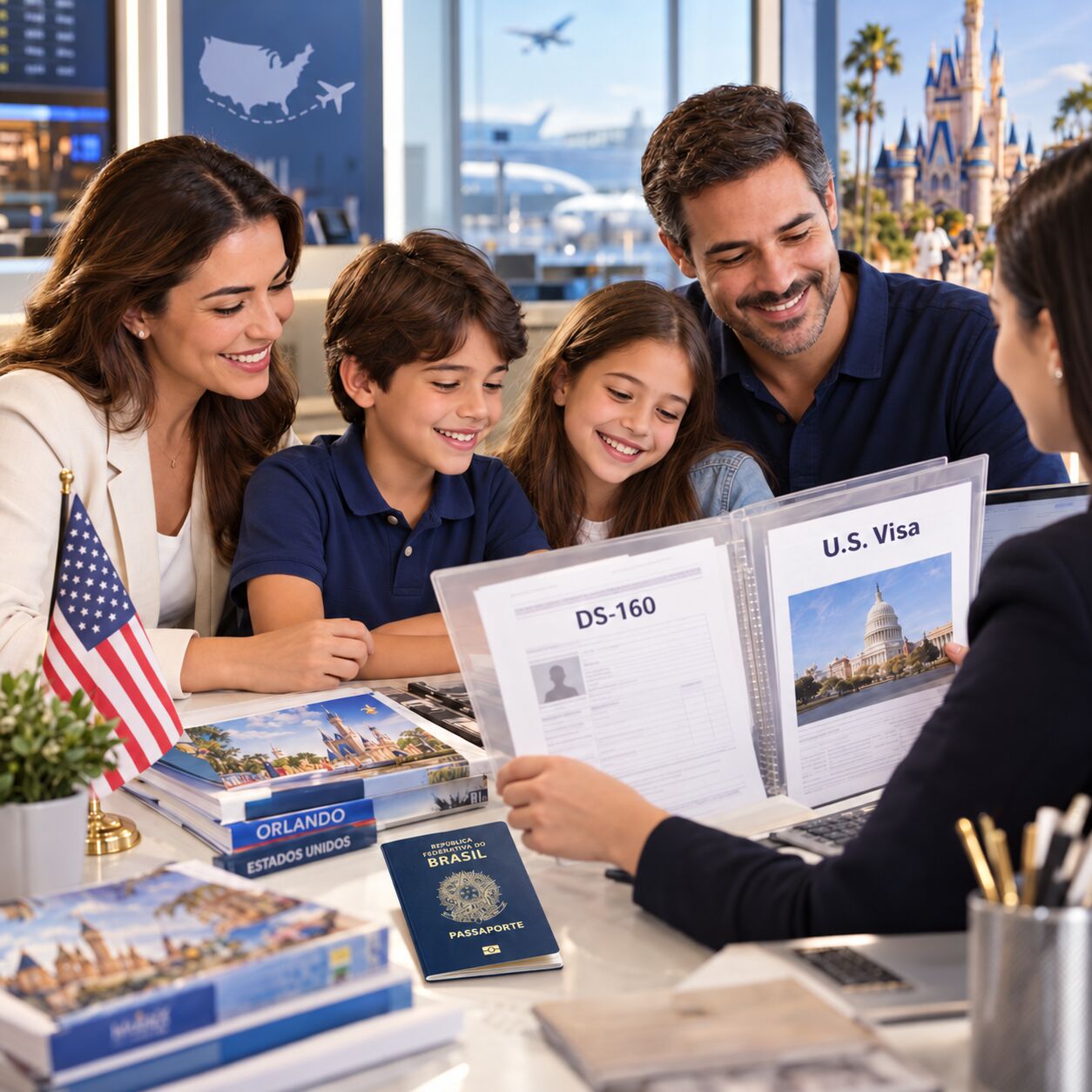 Imagem ilustrativa para o artigo Visto americano para viagem em família da Now Vistos