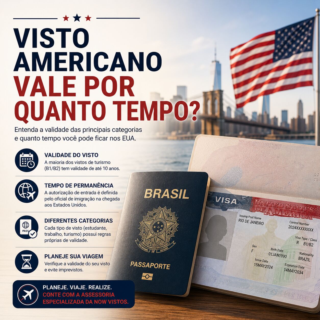 Imagem ilustrativa para o artigo Visto americano vale por quanto tempo? da Genuína Conexão
