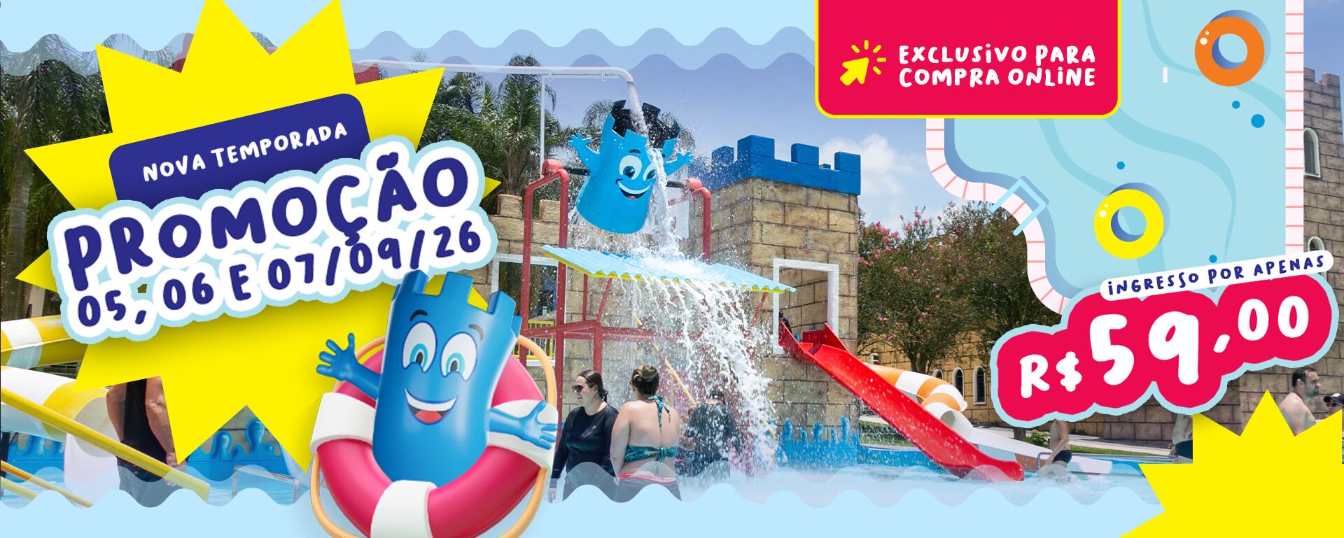 Banner feriado em Castelo Park Aquático