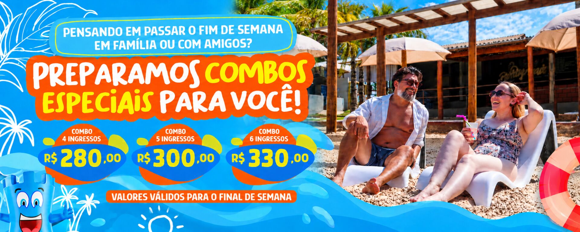 Banner feriado em Castelo Park Aquático