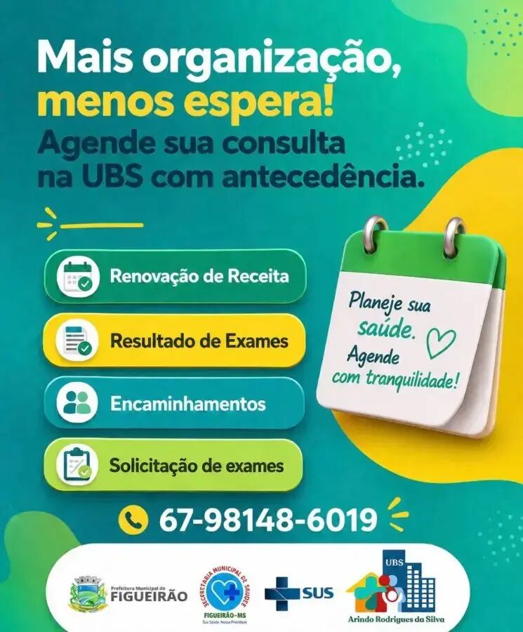 Ilustração da notícia Figueirão orienta moradores a agendar atendimentos na UBS para evitar espera da MS Todo dia