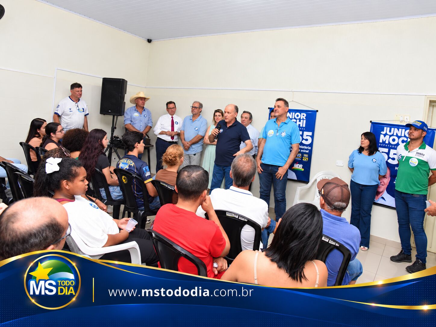 Imagem de compartilhamento para o artigo Na reta final da campanha, Junior Mocchi reúne lideranças políticas e destaca atuação em Costa Rica e na região norte MS da MS Todo dia