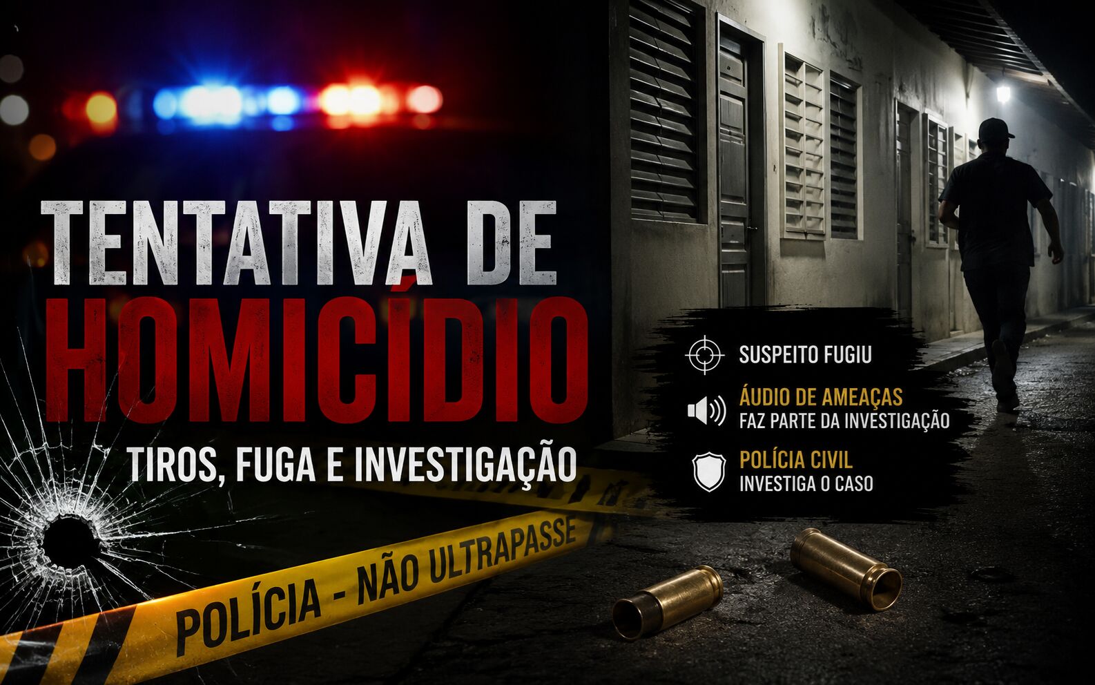Imagem da notícia Três tiros, fuga e um mistério: tentativa de execução em Chapadão do Sul mobiliza força policial