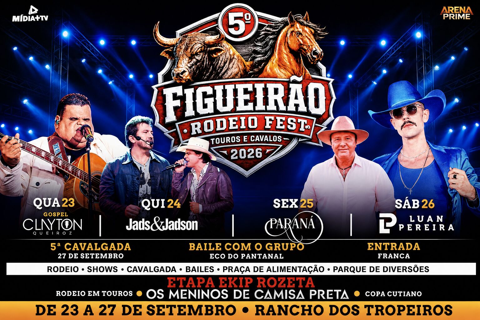 Imagem ilustrativa da matéria Prefeito Juvenal Consolaro e vice Jorge anunciam show gospel e fenômeno do sertanejo aos 23 anos de Figueirão