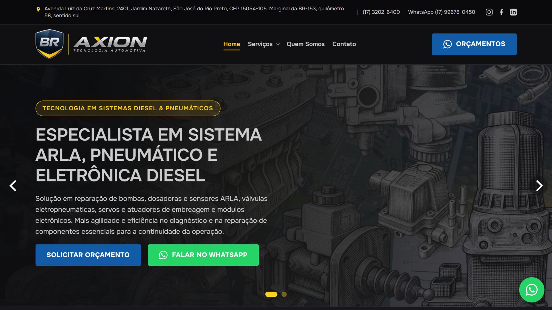 Imagem do Website Braxion Diesel