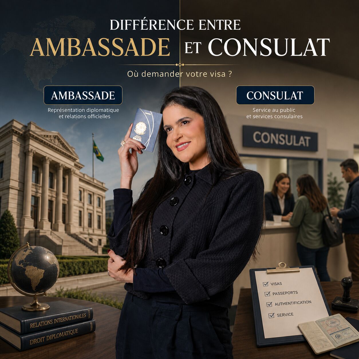 Imagem ilustrativa para o artigo Différence entre une ambassade et un consulat : un guide rapide da Serian Vistos