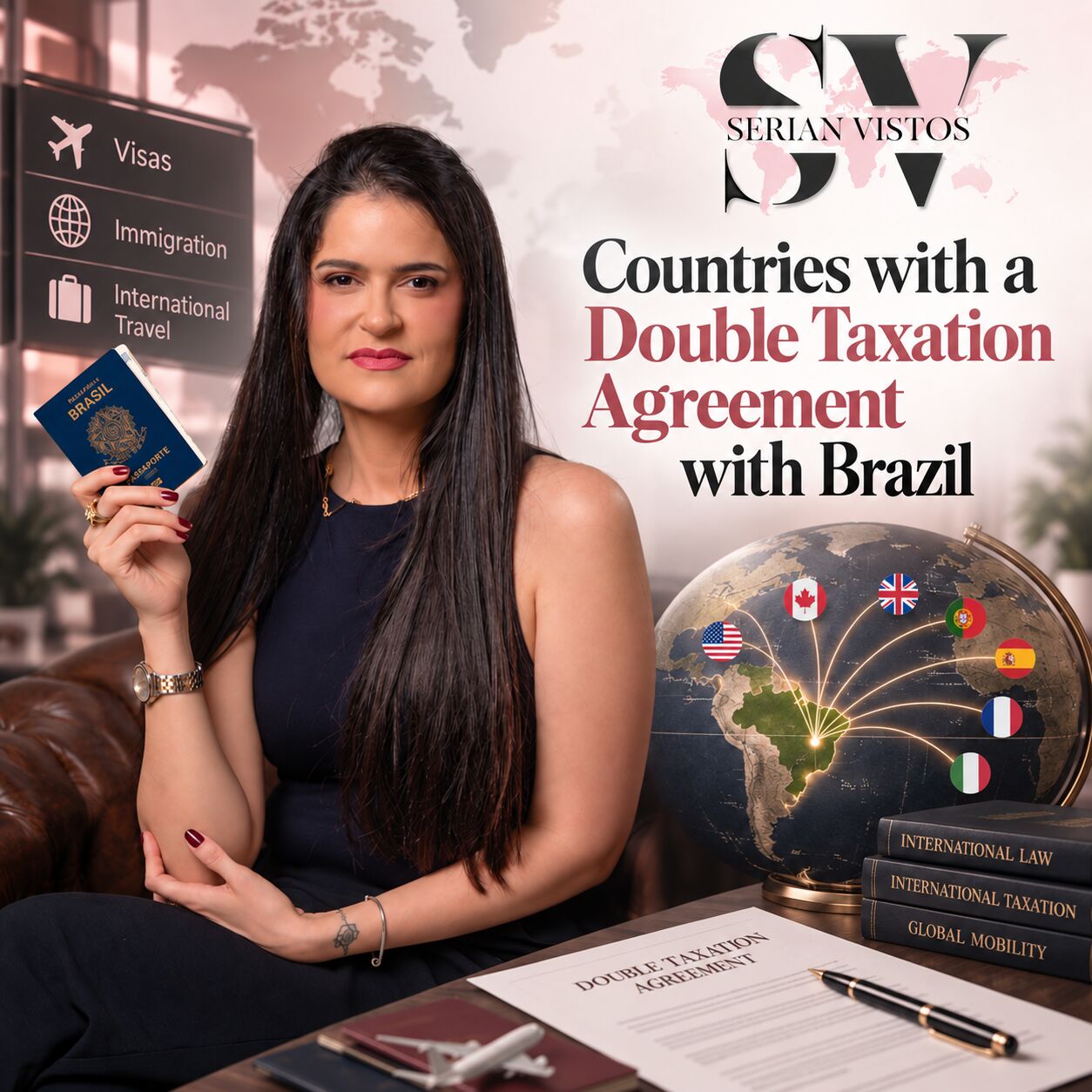 Imagem ilustrativa para o artigo 🌍Countries with Double Taxation Agreements with Brazil da Serian Vistos