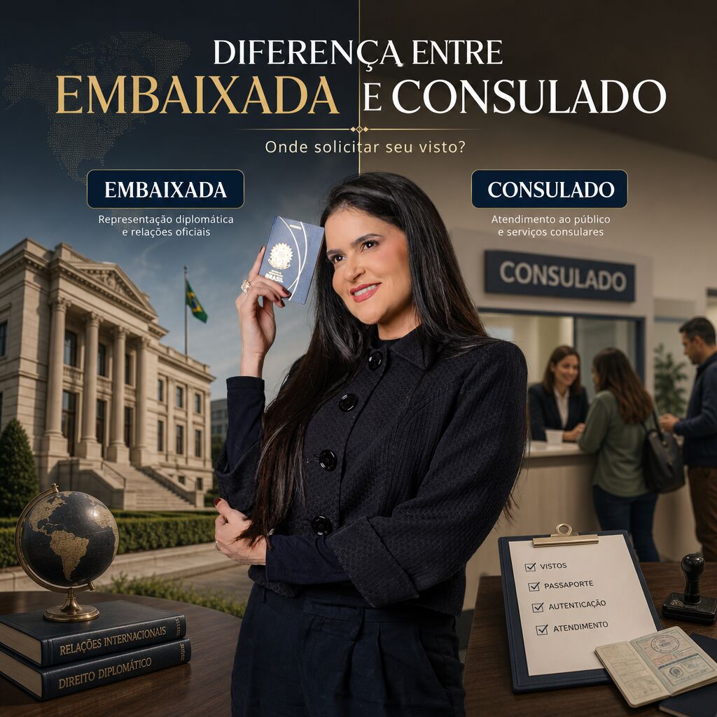 Imagem ilustrativa para o artigo Diferença entre embaixada e consulado: entenda onde solicitar seu visto da Serian Vistos
