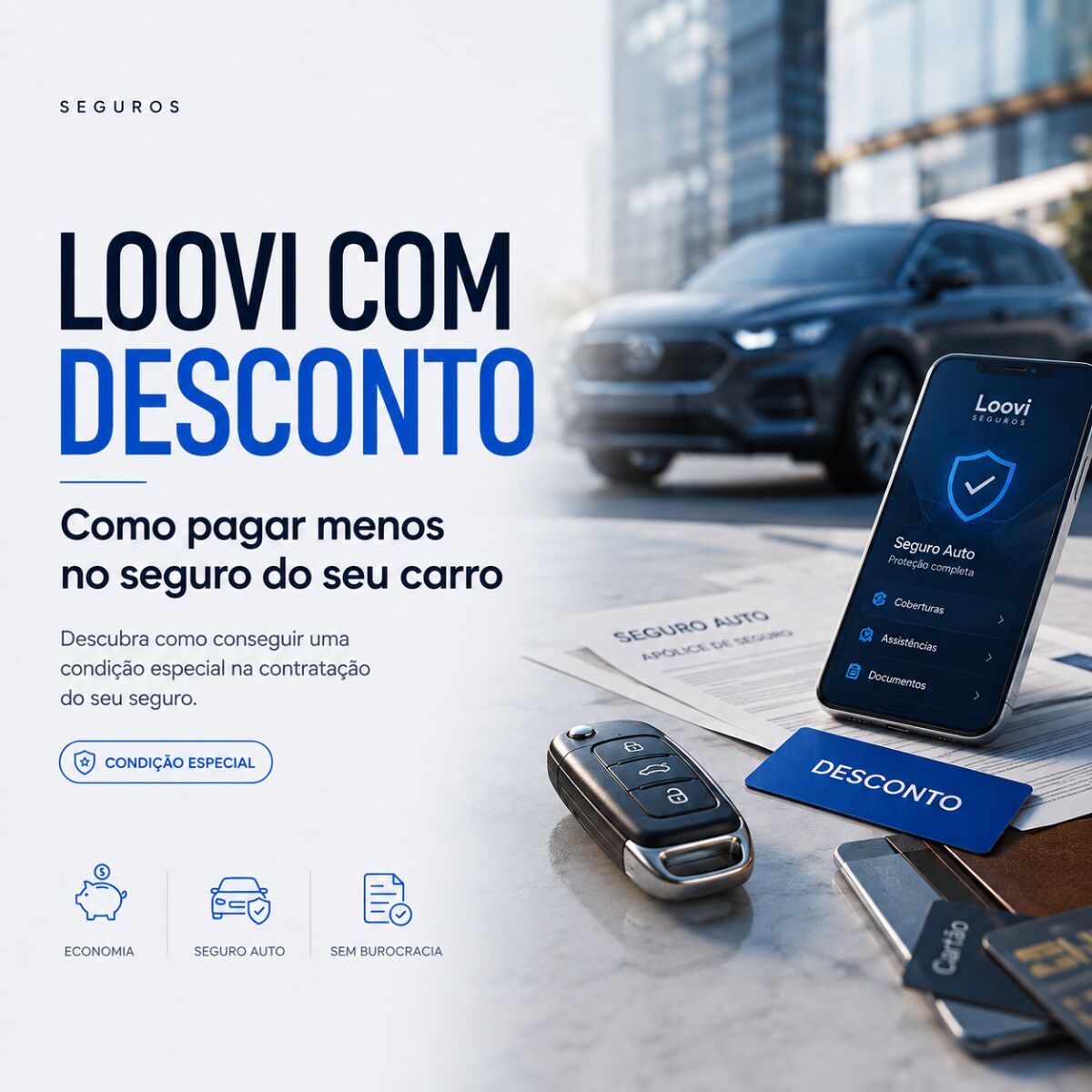 Imagem ilustrativa para o artigo Loovi com desconto: Como pagar menos no seguro do seu carro