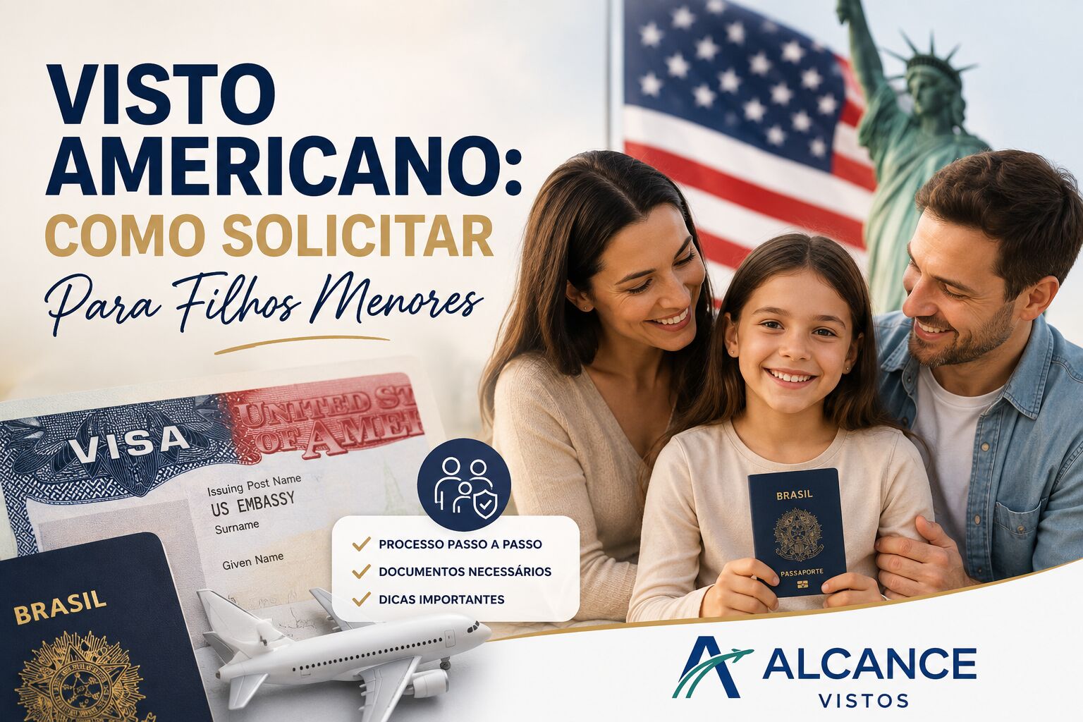 Imagem principal do artigo Visto Americano: Como Solicitar Para Filhos Menores