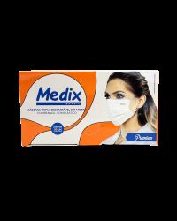 Imagem de Máscara Cirúrgica Tripla com Elástico Branca Medix – Caixa com 50 Unidades