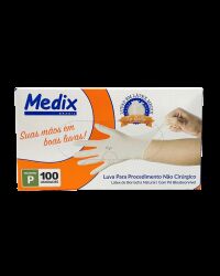 Imagem de Luva de Procedimento em Látex com Pó Tamanho P Medix – Caixa com 100 Unidades