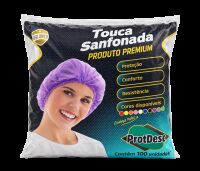 Imagem de Touca Descartável Sanfonada Preta ProtDesc – Pacote com 100 Unidades