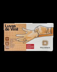 Imagem de Luva de Vinil sem Pó Tamanho M Descarpack – Caixa com 100 Unidades