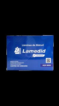 Imagem de Lâmina para Bisturi em Aço Inox Nº 10 Lamedid – Caixa com 100 Unidades