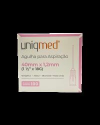 Imagem de Agulha para Aspiração 40 x 1,20 mm 18G (1-1/2 Pol) Uniqmed – Caixa com 100 Unidades