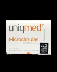 Imagem de Microcânula 22G 0,70 x 50 mm com Agulha Auxiliar Uniqmed – Caixa com 24 Unidades
