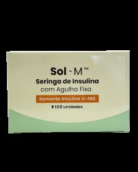 Imagem de Seringa para Insulina 0,5 mL com Agulha 0,25 x 6 mm Sol-M – Caixa com 100 Unidades