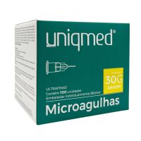 Imagem de Microagulha 30G x 4 mm Uniqmed - Caixa com 100 Unidades