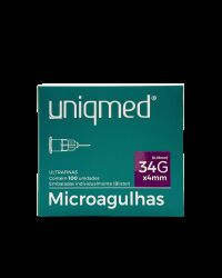 Imagem de Microagulha 34G x 4 mm Uniqmed – Caixa com 100 Unidades
