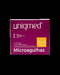 Imagem de Microagulha 34G x 8 mm Uniqmed – Caixa com 100 Unidades