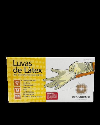 Imagem de Luva De Procedimento Em Látex Com Pó Tamanho M Descarpack - Caixa Com 100 unidades